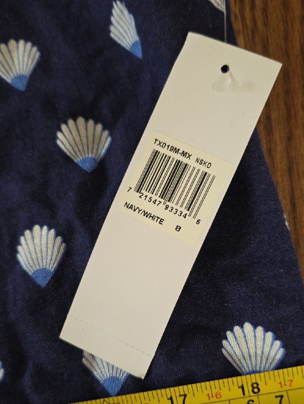 Navy Shell-Print Halter Dress with Rope Straps - Picture 4 of 8